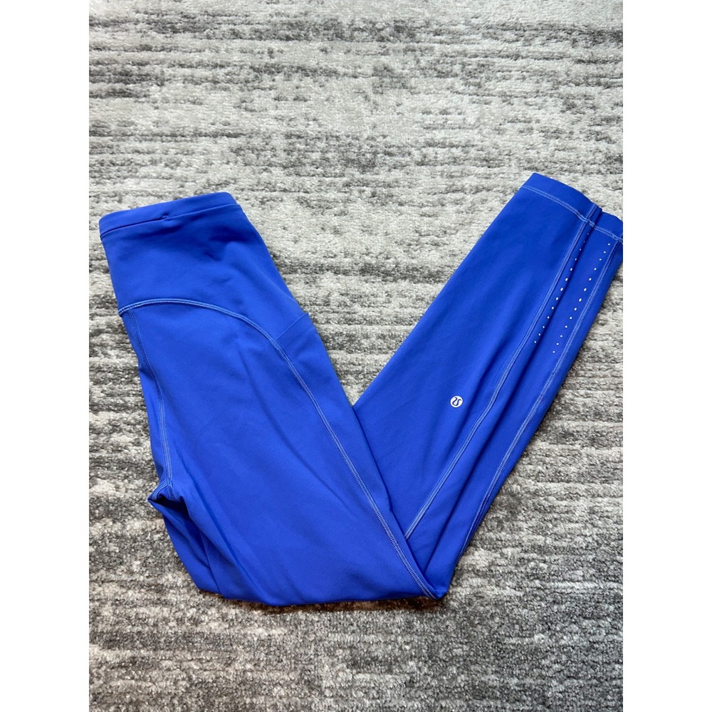 Lululemon Tight Leggings Womens 6 Blue‎ Swift Speed High Rise 28 Reflective